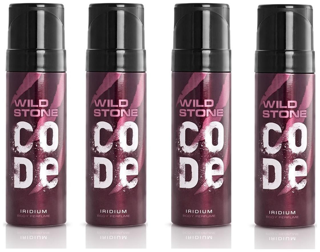 

Wild Stone Code Iridium Body Perfumes For Men - 120 ml each (Pack of 4)