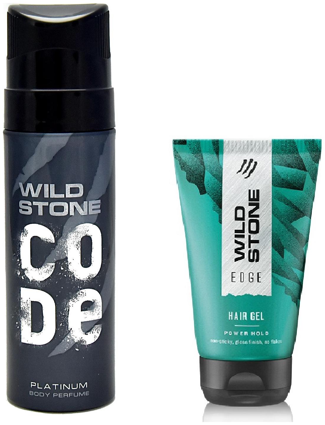 

Wild Stone Code Platinum Body Perfume (120 ml) and Edge Hairgel (50 g) For Men Pack of 2