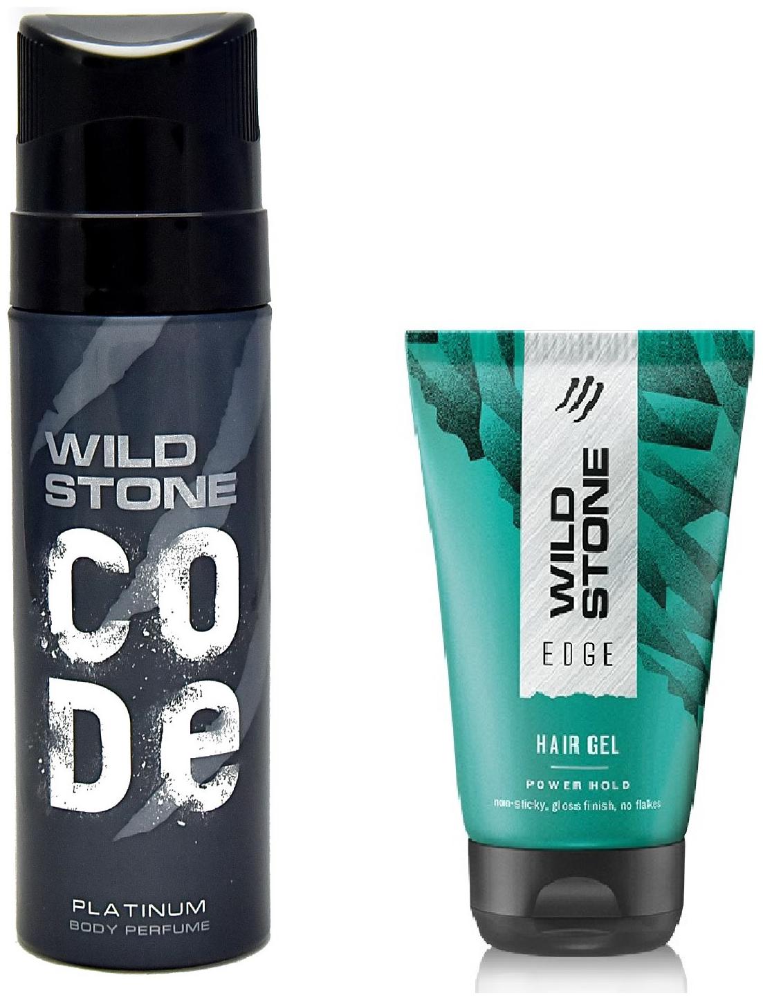 

Wild Stone Code Platinum Body Perfume (120 ml) and Edge Hairgel (50 g) For Men - Pack of 2