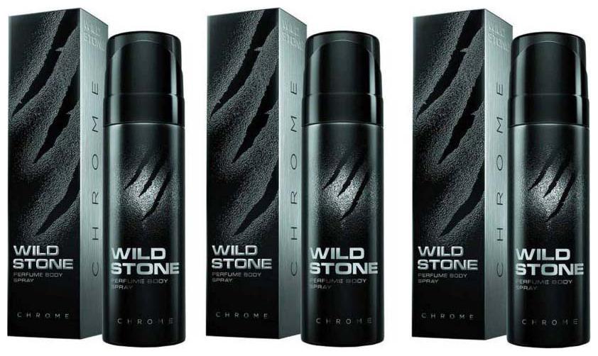 

Wild Stone Chrome Perfume Body Spray For Men (Pack of 3) 120 ml Each