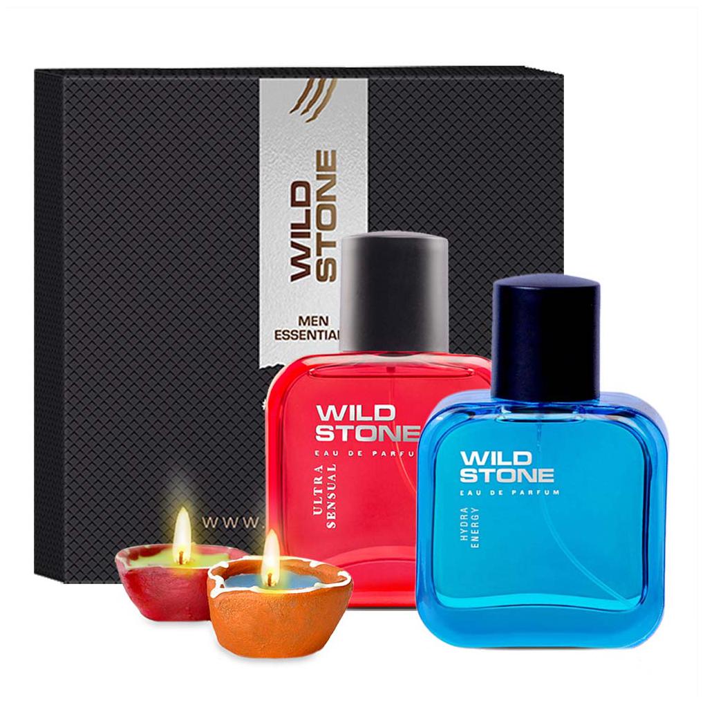 

Wild Stone Diwali Hamper with Ultra Sensual Perfume 50ml Hydra Energy Perfume 50ml and 2 Diya) (Pack of 4)