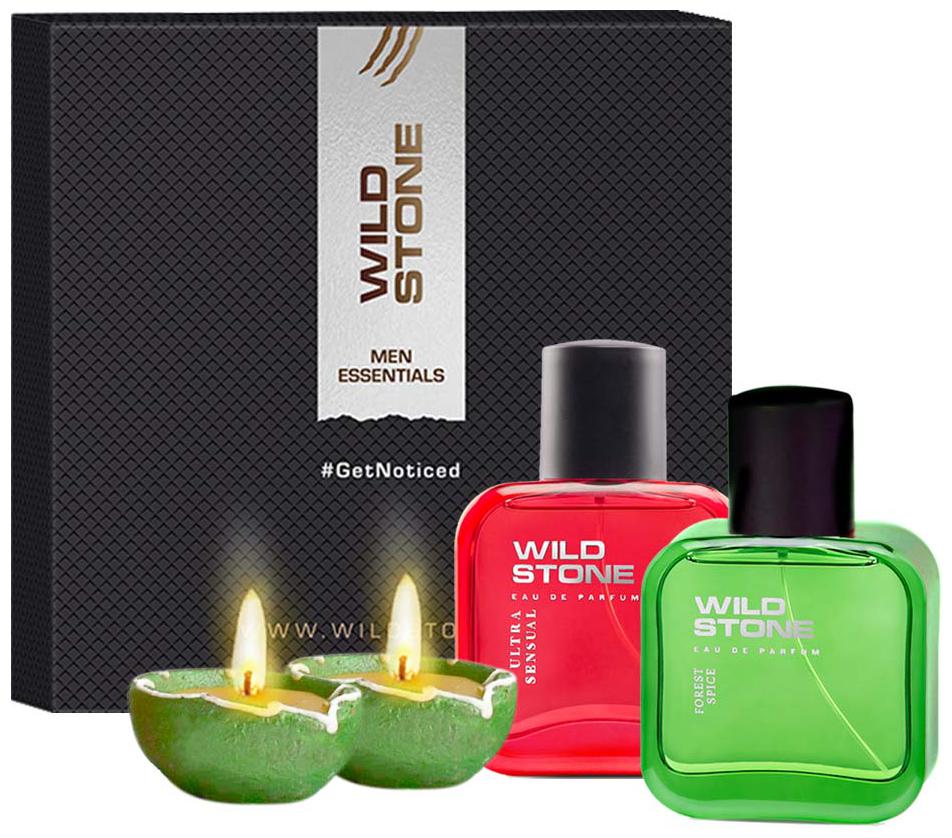 

Wild Stone Diwali Hamper with Ultra Sensual Perfume 30ml Forest Spice Perfume 30ml and 2 Diya) (Pack of 4)