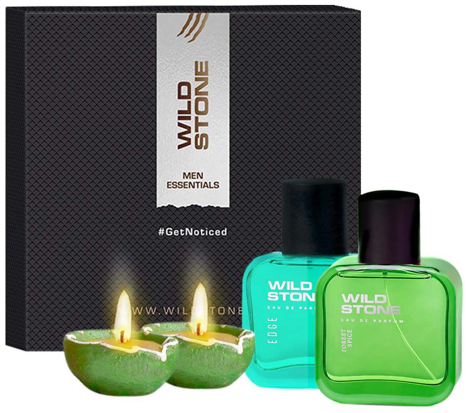 

Wild Stone Diwali Hamper with Forest Spice Perfume 50ml Edge Perfume 50ml and 2 Diya) (Pack of 4)