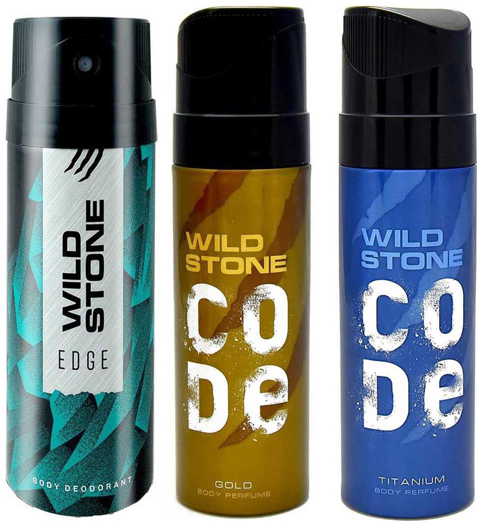 

Wild Stone Edge (150 ml) Gold and Titanium (120 ml each) Deodorant and Perfume Body Spray For Men (Pack of 3)