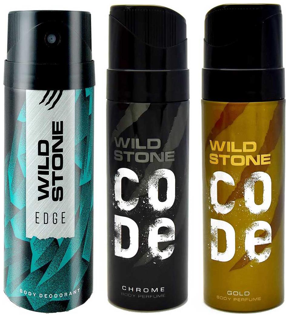 

Wild Stone Edge (150 ml) Chrome and Gold (120 ml each) Deodorant and Perfume Body Spray For Men (Pack of 3)