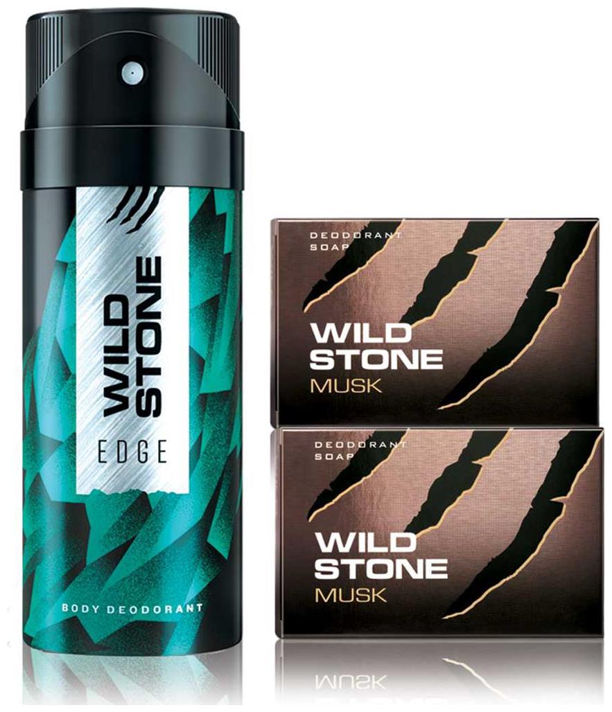 

Wild Stone Edge Deodorant(150ml each) and 2 Musk Soap(125g each) Pack of 3