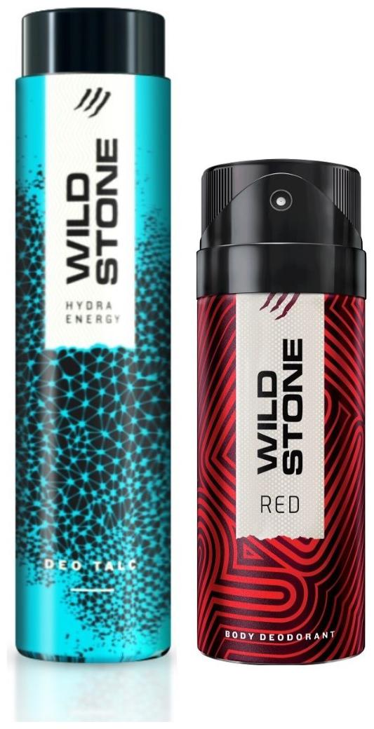 

Wild Stone Hydra Energy Talc (300 g) and Red Deodorant (150 ml ) for men- Pack of 2