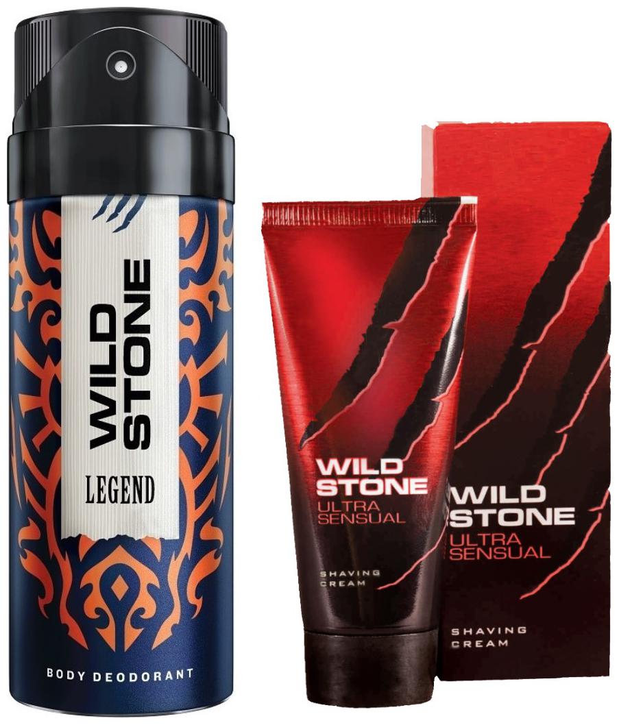 

Wild Stone Legend Deodorant(150 ml) and Ultra Sensual Shaving Cream (30 g) For Men (Pack of 2)