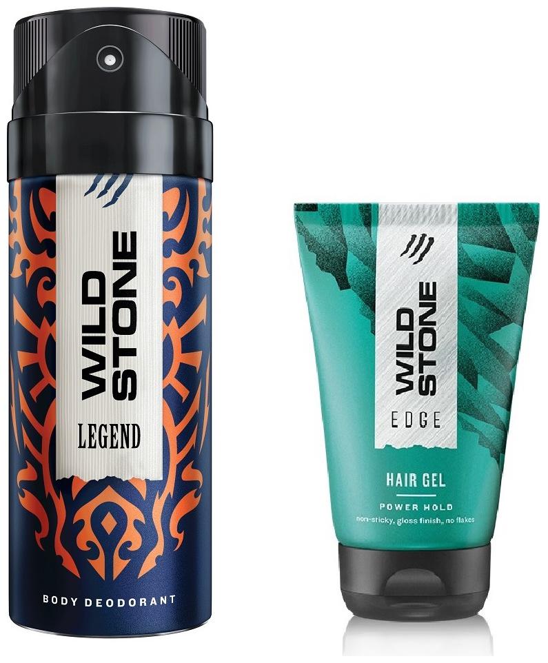 

Wild Stone Legend Deodorant (150 ml) and Edge Hairgel (50 g) For Men - Pack of 2