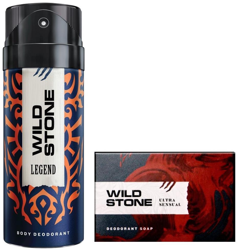 

Wild Stone Legend Deodorant(150ml ) and Ultra Sensual Soap(125g ) Pack of 2