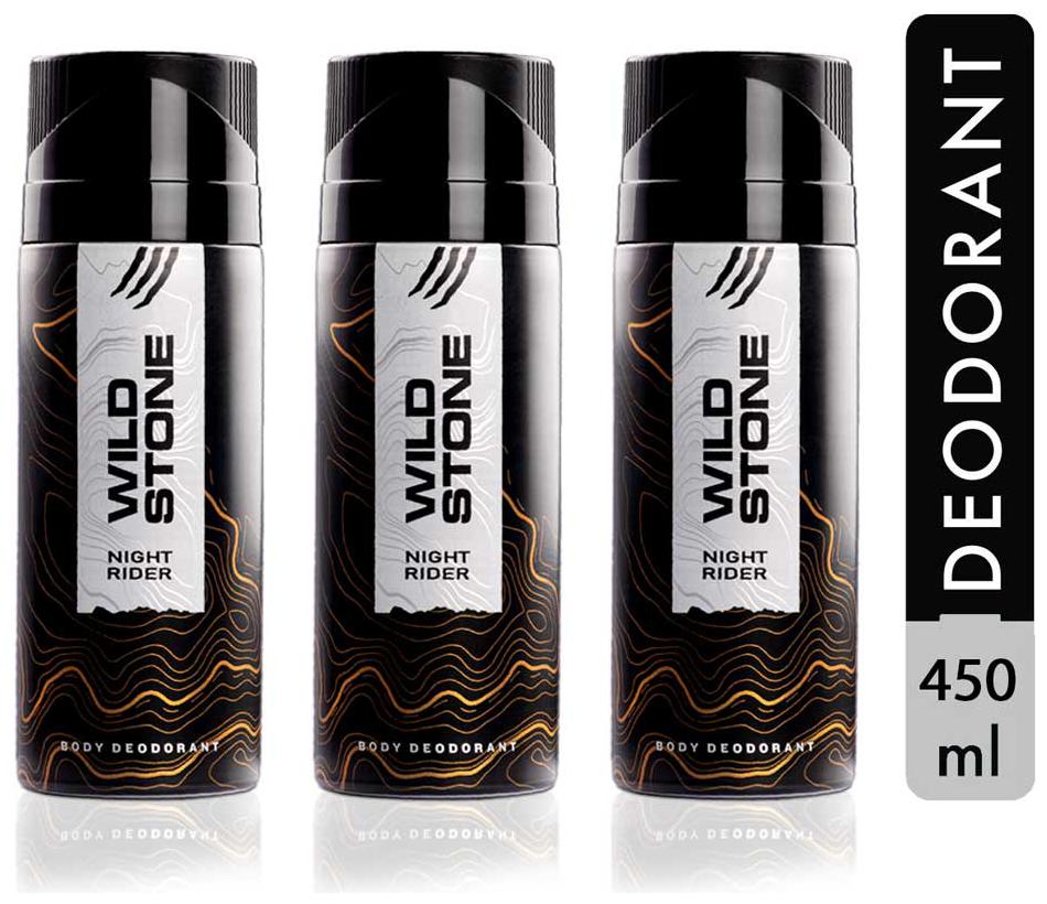 

Wild Stone Night Rider Deodorant for Men Pack of 3 (150ml each)