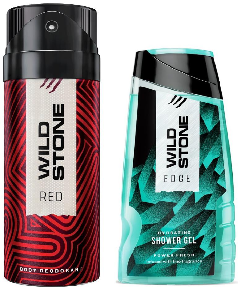 

Wild Stone Red Deodorant (150 ml) and Edge Shower Gel (100 g) For Men - Pack of 2