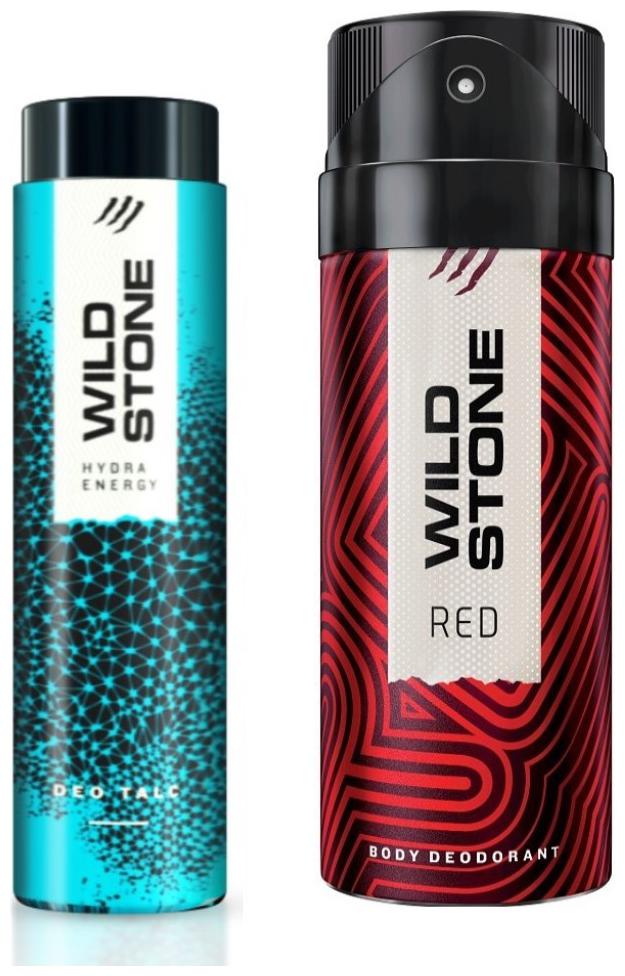 

Wild Stone Red Deodorant (150 ml) and Hydra Energy Talc (50g)- Pack of 2