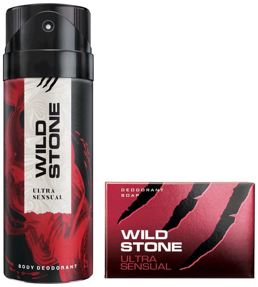

Wild Stone Ultra Sensual Deodorant(150ml each) and Soap(75g each) Pack of 2
