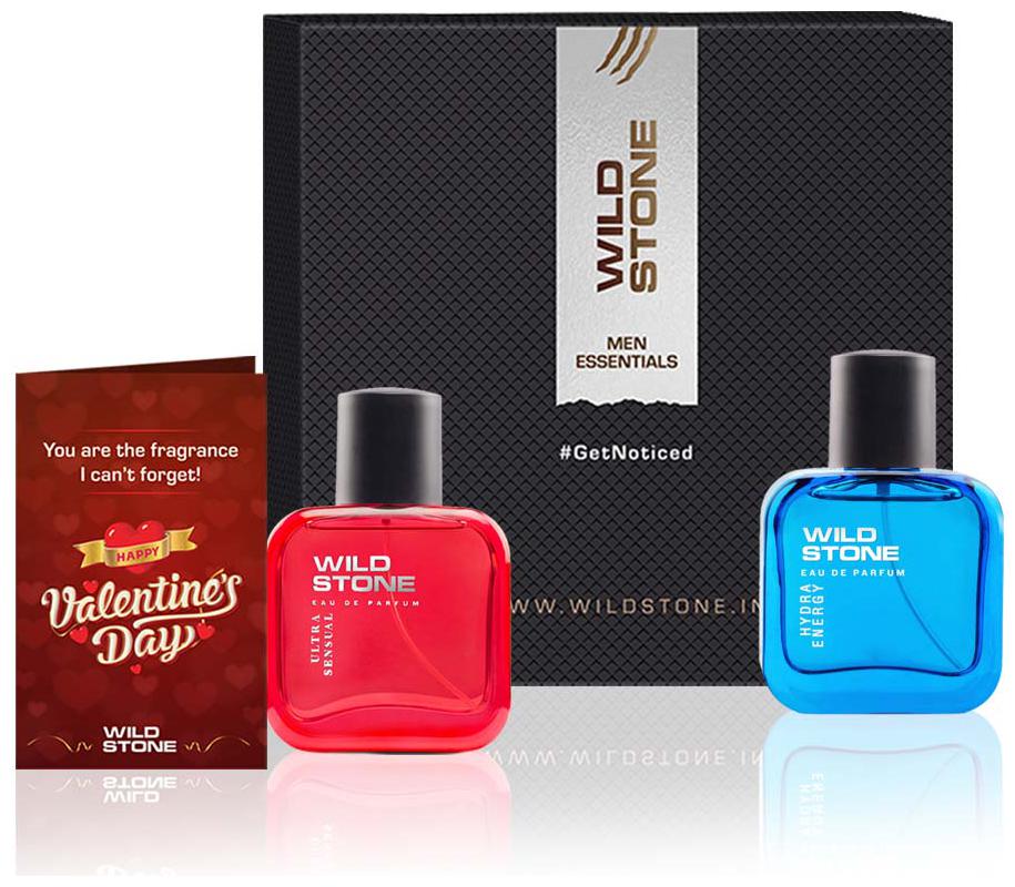 

Wild Stone Valentine Gift Box 1 X Valentine Greeting Card with Hydra Energy-50ml and Ultra Sensual Perfume -50ml )(Pack of 3)