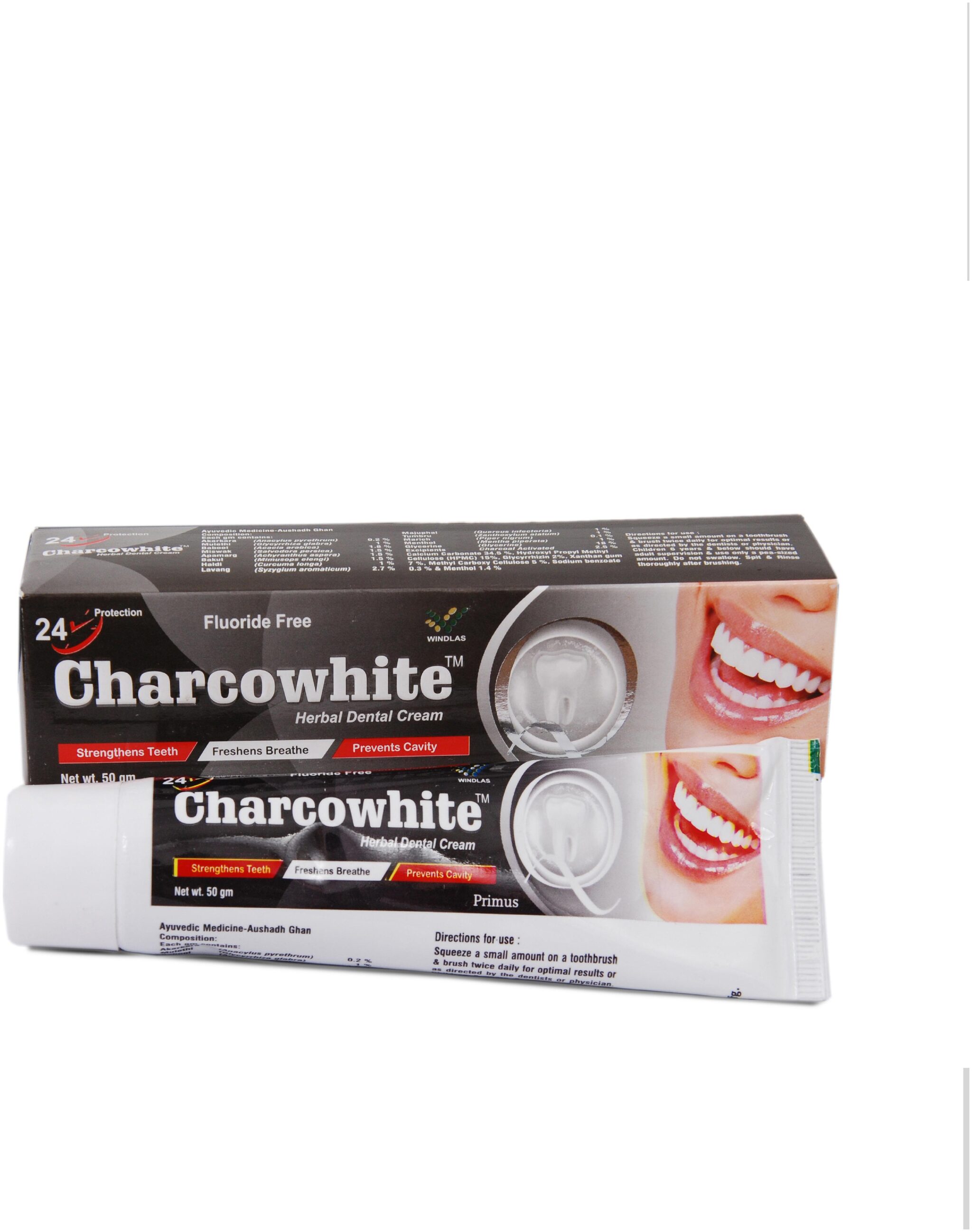 

Windlas Activated Charcoal Toothpaste Fluoride Free 50 g (Each) Pack of 3