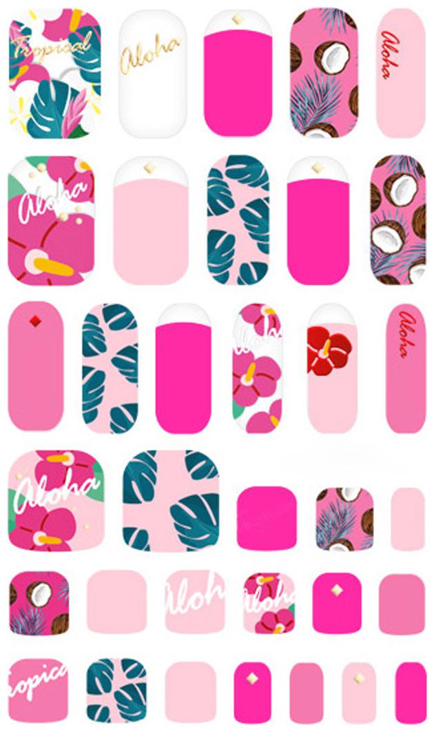 

WithShyan Self-Adhesive Trendy Nail Art Stickers Hawaii Aloha