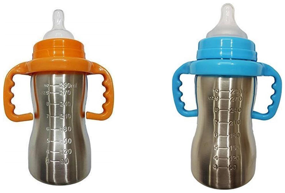

Wonder Star Present High Quality Thermal Insulation Stainless Steel Newborn Baby Feeding Bottle (290 ml each) (2 pcs Combo)