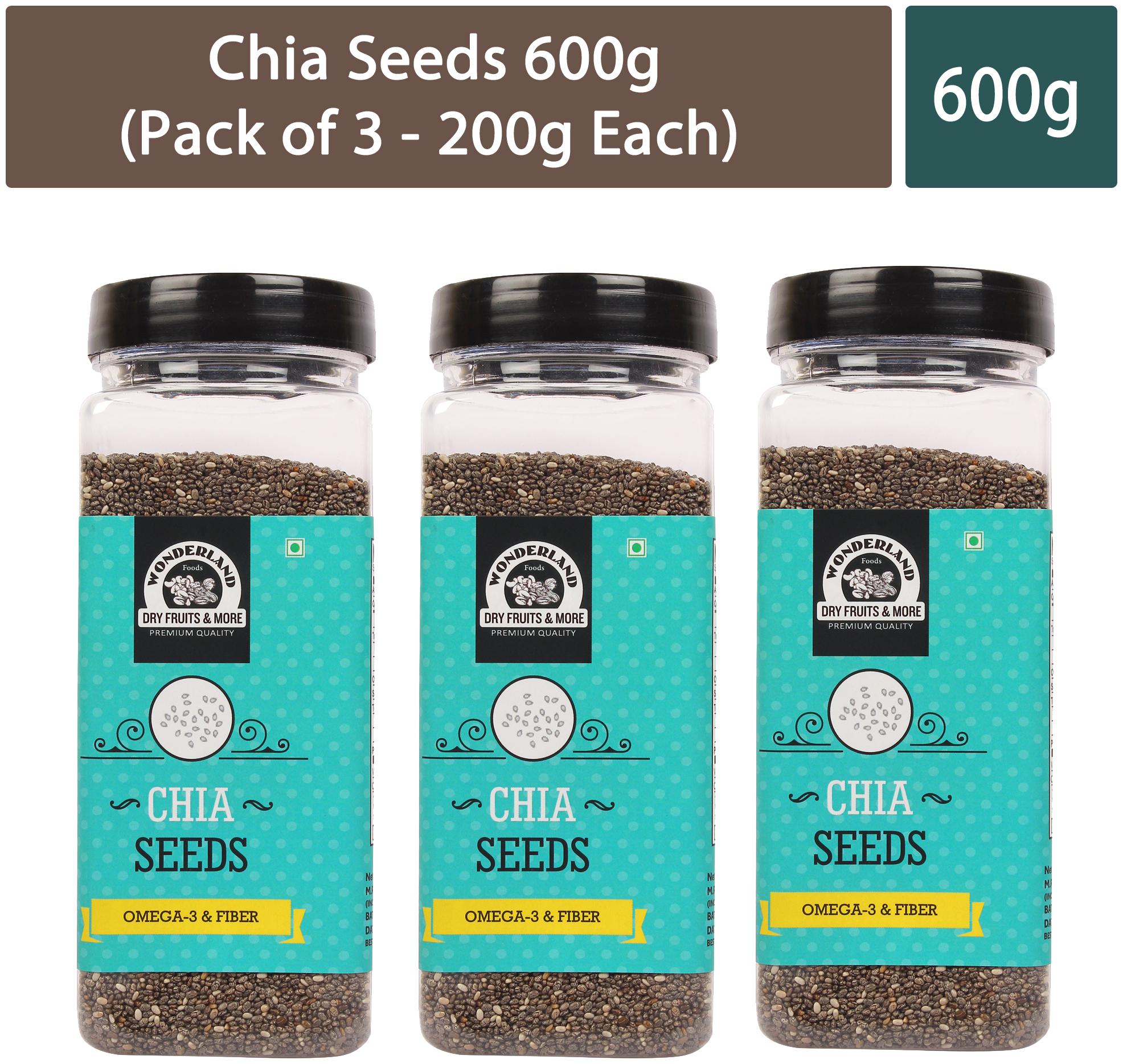 

Wonderland Chia Seeds 600g (Pack of 3 - 200g Each)