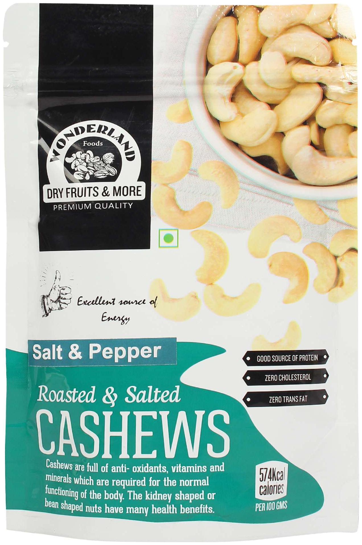 

Wonderland Cashews Salt Pepper Bp 100g