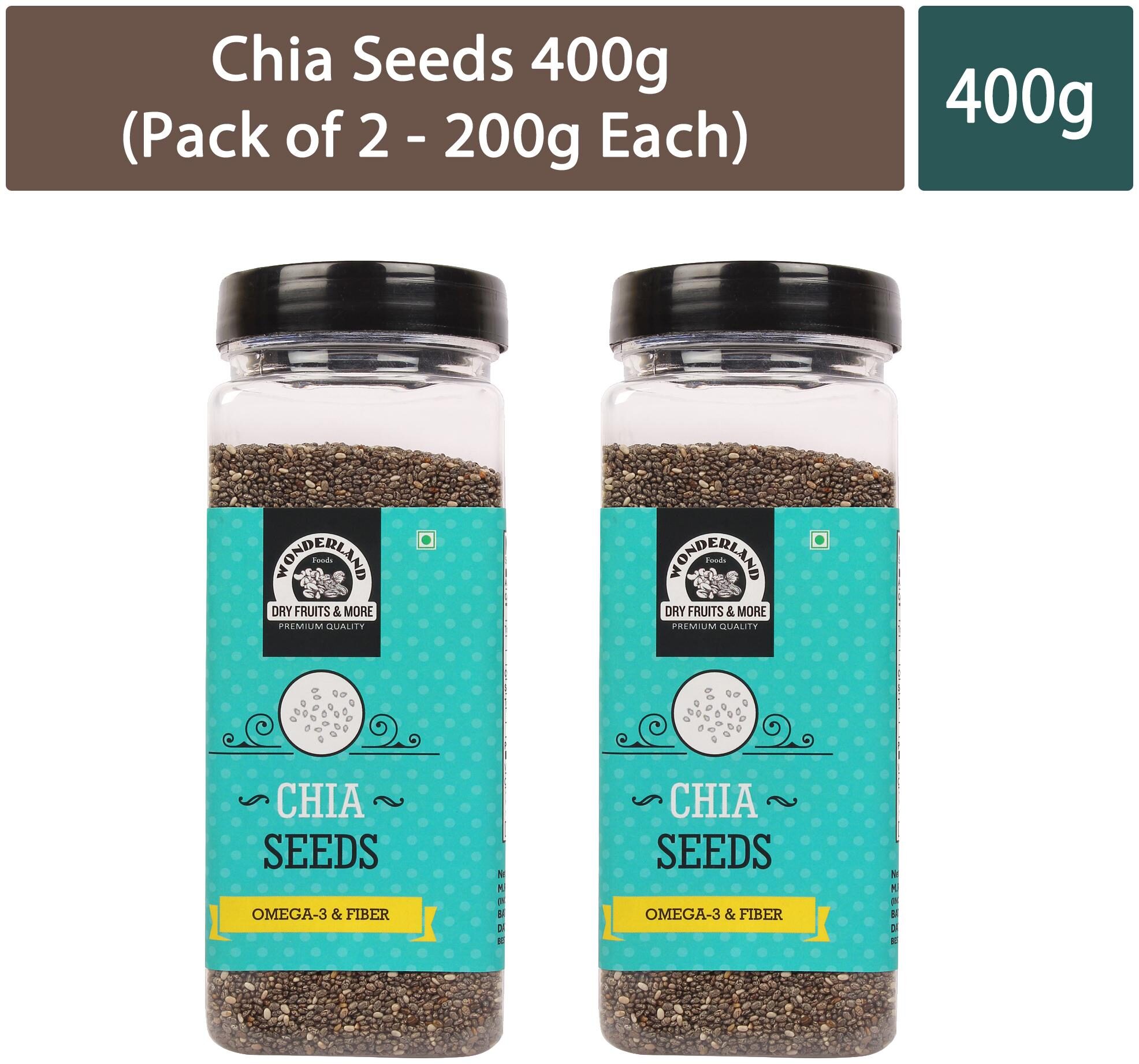 

Wonderland Chia Seeds 400g (Pack of 2 - 200g Each)