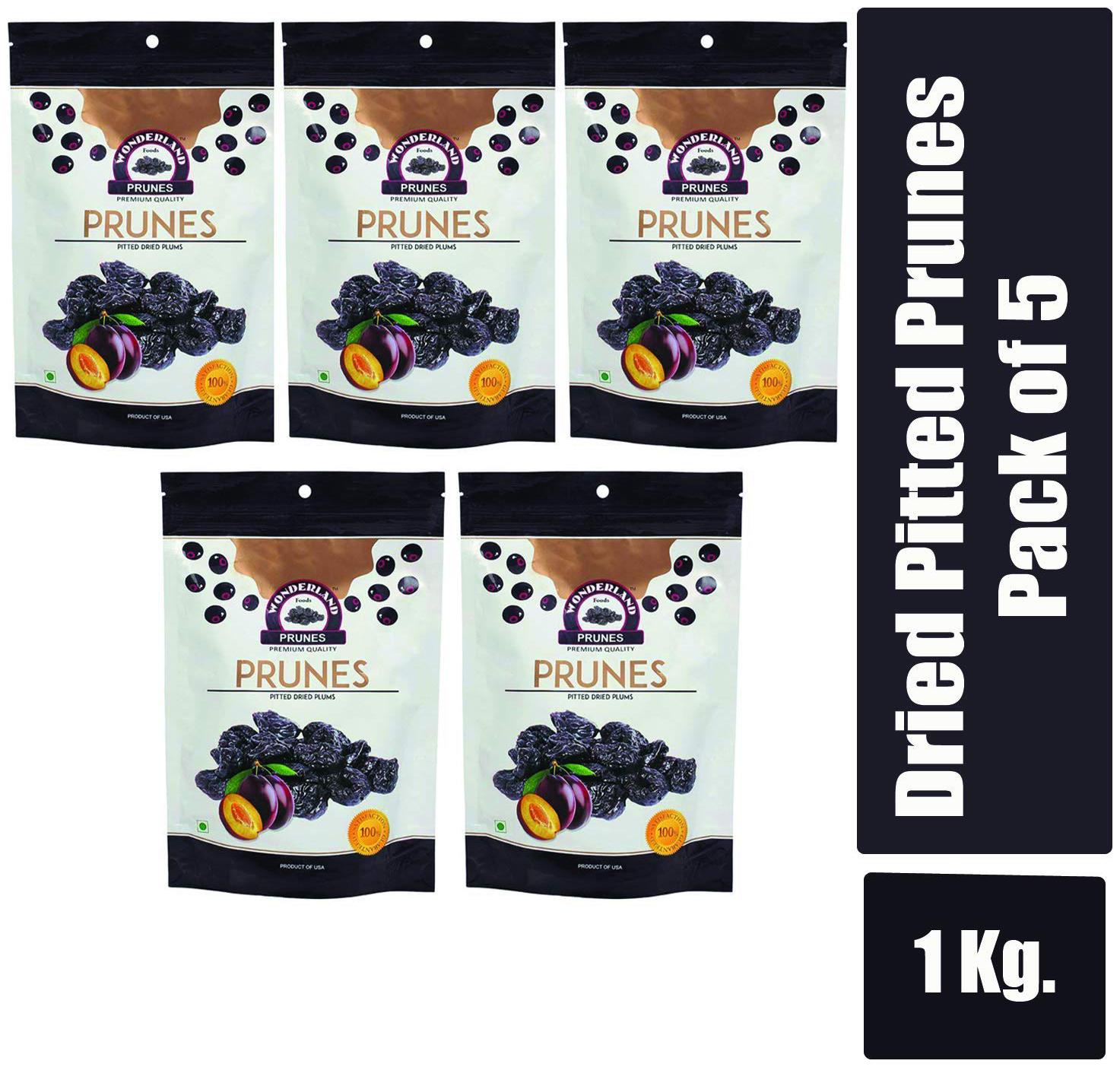 

Wonderland Dried Pitted Prunes 1kg (Pack of 5 X 200g Each)