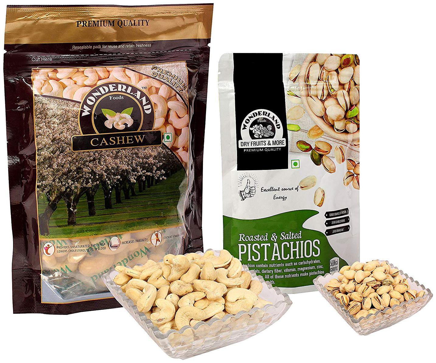 

Wonderland Raw Cashew 200g Roasted Salted Pistac 100g