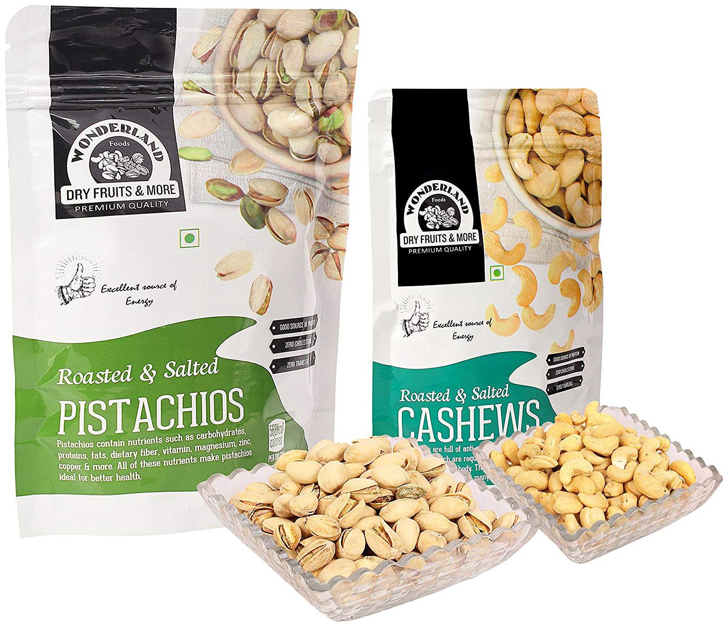 

Wonderland Roasted Salted Pistachios 200g Cashew 100g