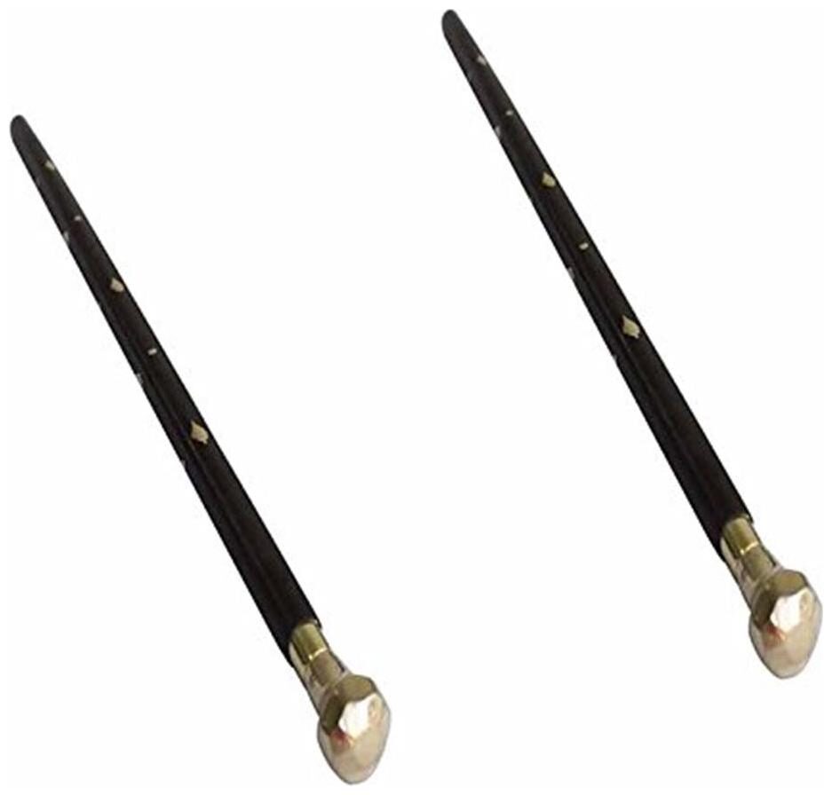 

Wooden Handcarved Sheesham Wood With Brass Design 2 Morning Walk Stick Combo