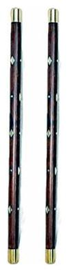 

Wooden Handcarved Sheesham Wood With Brass Design 2 Morning Walk Stick Combo