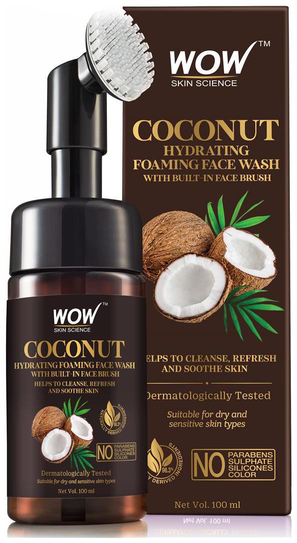 

WOW Skin Science Coconut Hydrating Foaming Face Wash with Built-In Face Brush 100ml (Pack of 1)