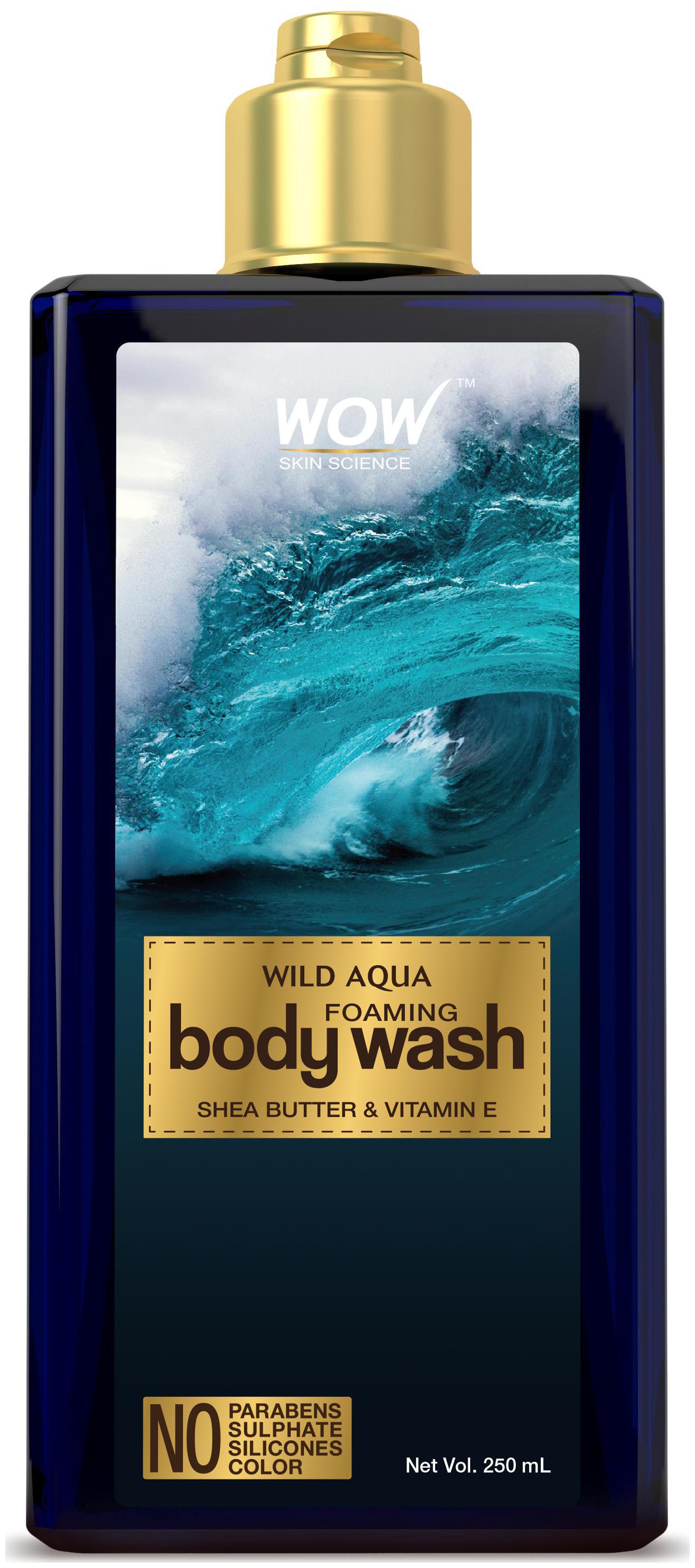 

WOW Skin Science Wild Aqua Foaming Body Wash - No Parabens Sulphate Silicones Color - 250mL