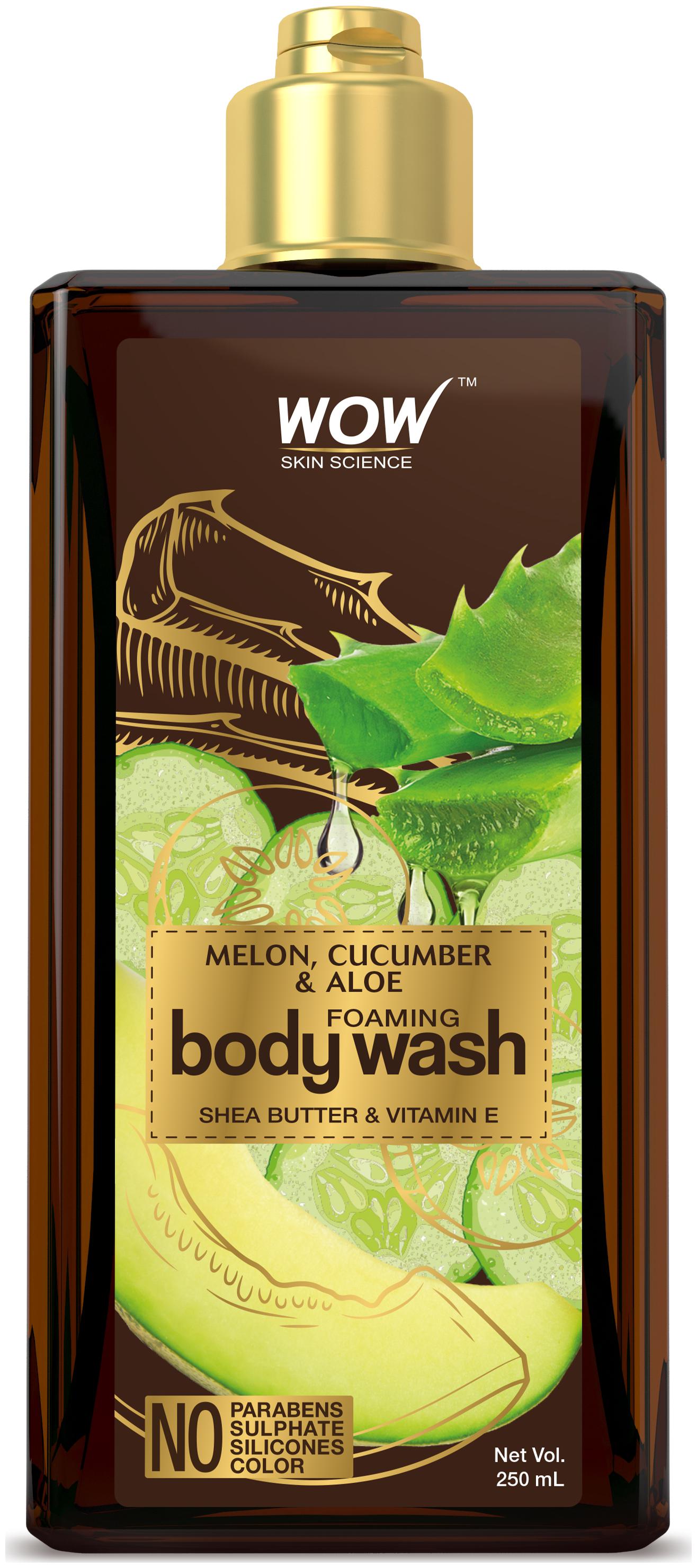 

WOW Skin Science Melon Cucumber Aloe Foaming Body Wash - No Parabens Sulphate Silicones Color - 250mL