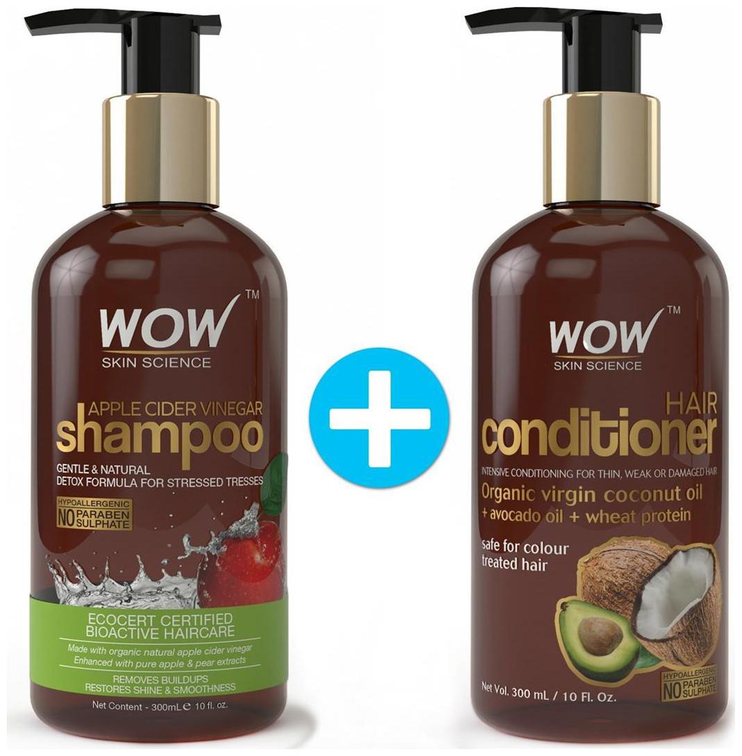 

WOW Skin Science Apple Cider Vinegar Shampoo with WOW Skin Science Hair Conditioner Combo Kit (Pack of 2)