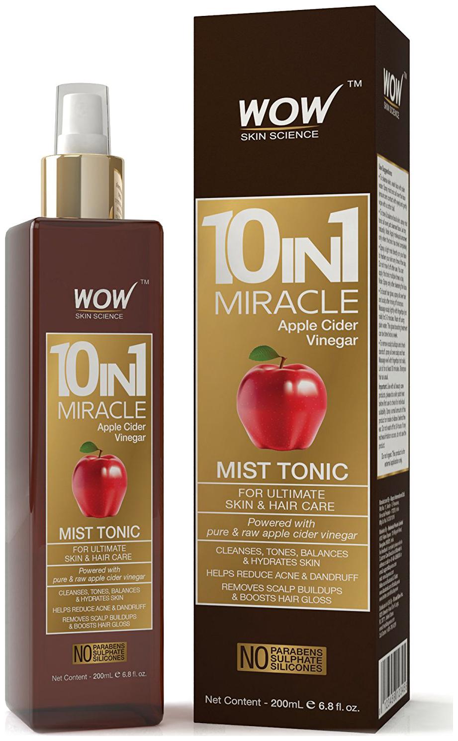 

WOW Skin science 10 In 1 Miracle Apple Cider Vinegar Mist Tonic - No Parabens Sulphate Silicones - 200 ml