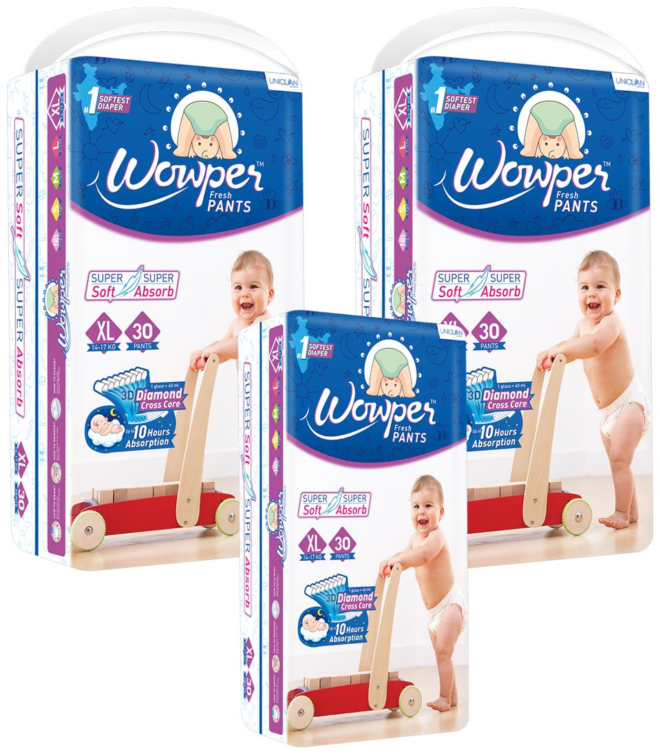 

Wowper Fresh Pants Diapers Extra Large 30 pcs (Pack Of 3)