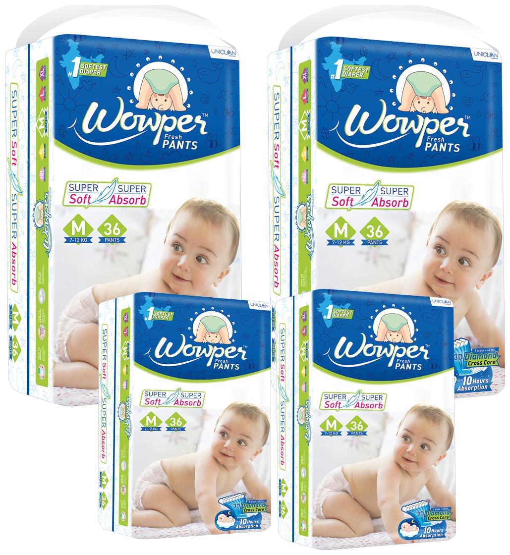 

Wowper Fresh Pants Diapers Medium 36 pcs (Pack Of 4)