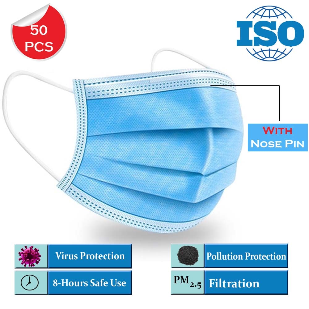 

X-cross 3 Ply Disposable Surgical Face Mask With Earloop Pack of 50