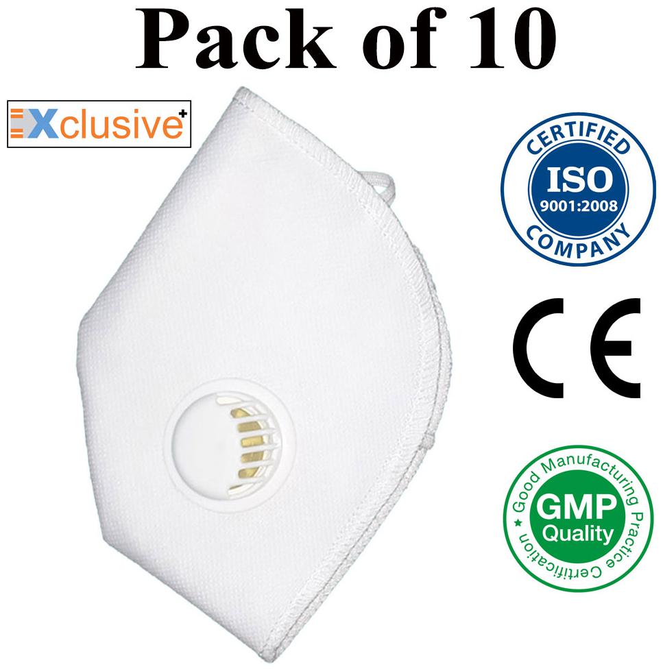 

Xclusive plus Triple layered High Quality Face Mask With Earloop And Air Filter- (Pack of 10 )