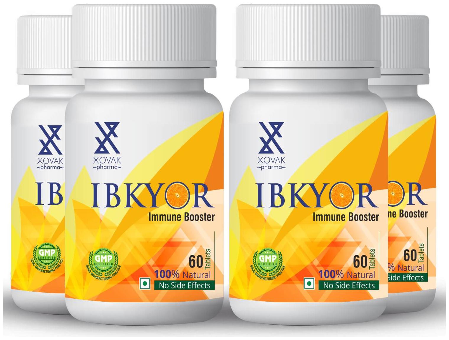 

Xovak Pharma Ayurvedic Herbal IBKYOR Tablets For Immunity Booster 60 Tablets each ( Pack of 4 )