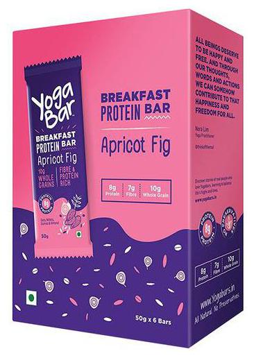 

Yoga bar Breakfast Protein Bar - Apricot Fig 50 g (Pack of 6)