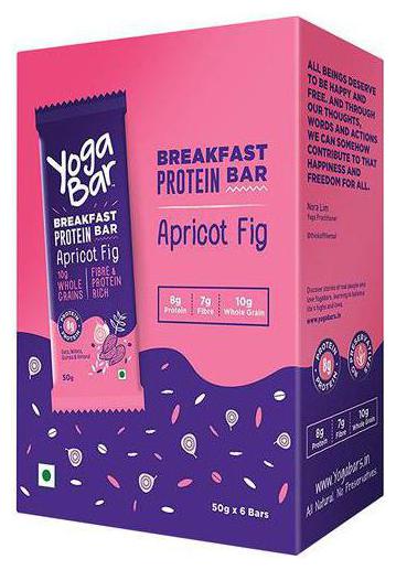 

Yoga bar Breakfast Protein Bar - Apricot Fig 50 g (Pack of 6)