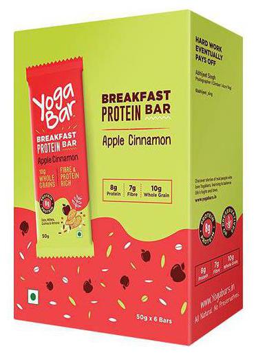 

Yoga bar Breakfast Protein Bar - Apple Cinnamon 50 g (Pack of 6)