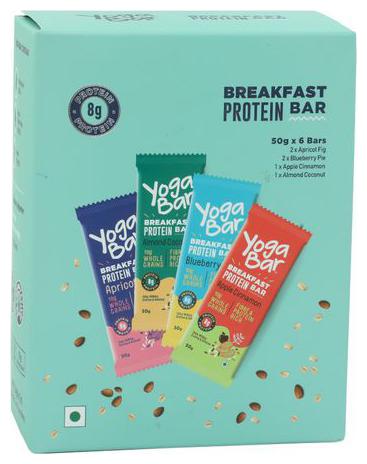 

Yoga bar Breakfast Protein Variety Bar - Almond Coconut Apricot Fig Blueberry Apple Cinnamon 50 g (Pack of 6)