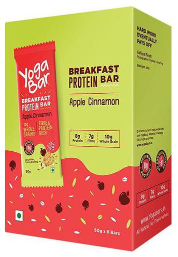 

Yoga bar Breakfast Protein Bar - Apple Cinnamon 50 g (Pack of 6)