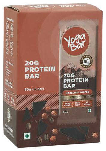 

Yoga bar Protein Bar - Hazlenut Toffee 60 g (Pack of 6)