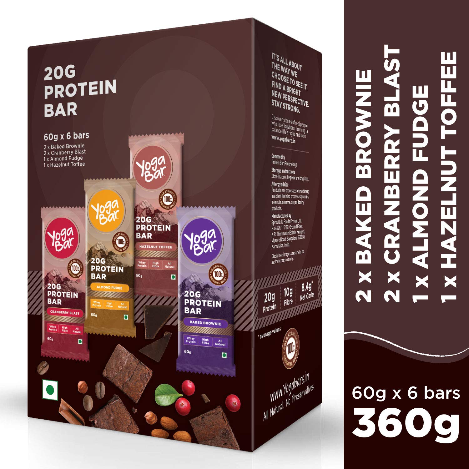

Yoga Bar Protein Variety Box - 6 x 60 g (Box of 6 Bar)