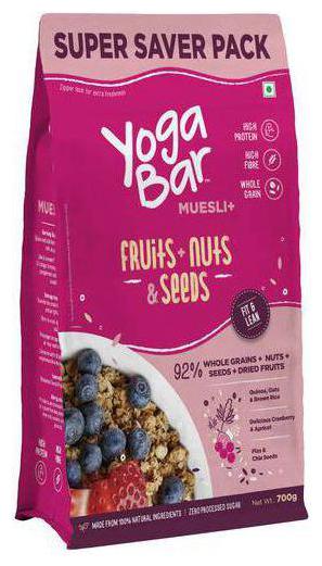 

Yoga bar Wholegrain Breakfast Muesli - Dried Fruits Nuts Seeds 700 g