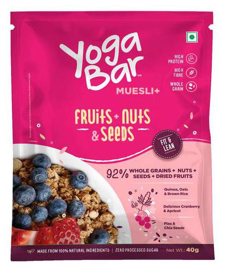 

Yoga bar Wholegrain Breakfast Muesli - Dried Fruits Nuts Seeds 40 g
