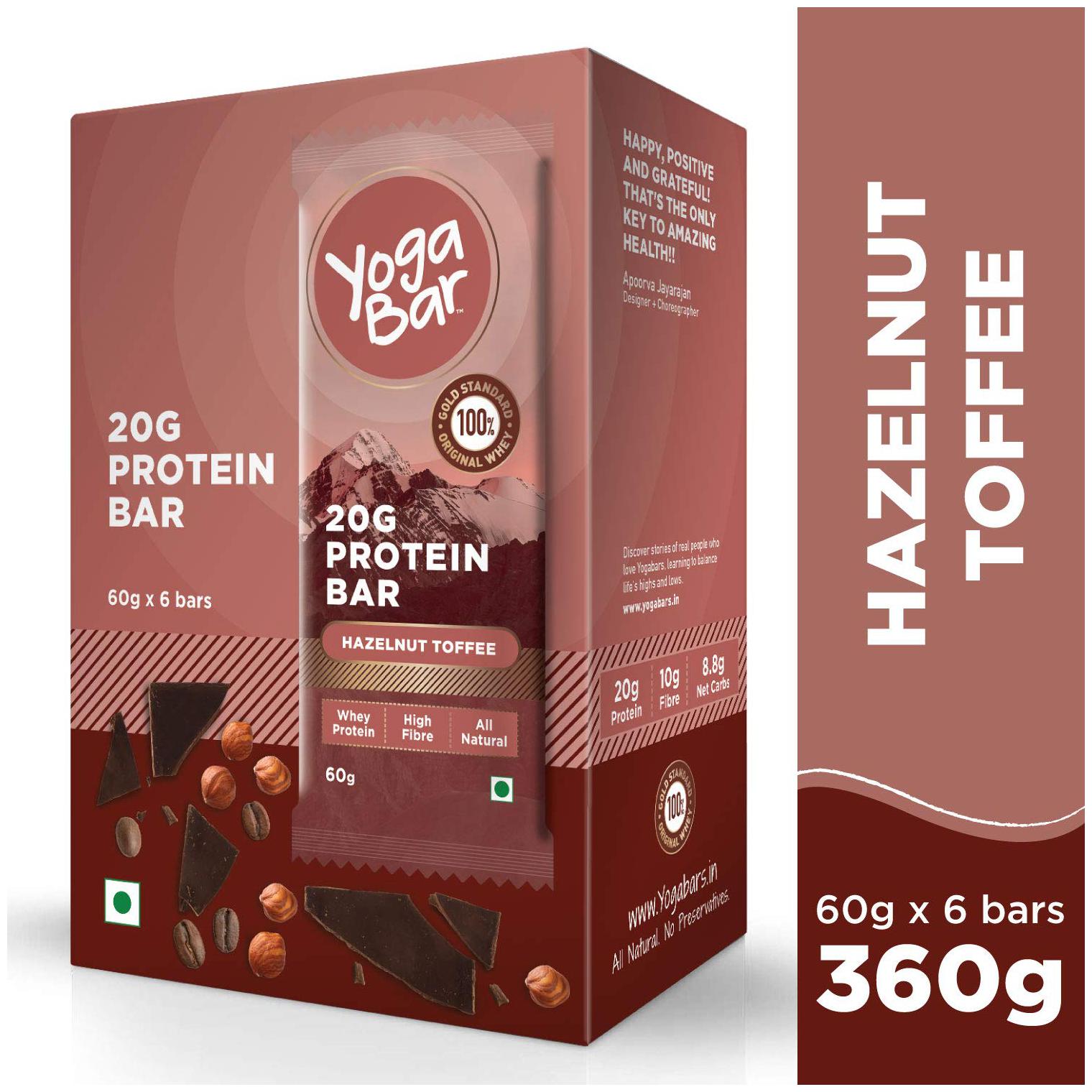 

Yoga Bar 20 g Protein Bar -Hazelnut Toffee (6 x 60 g) 20 g Protein